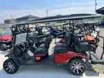Red 2023 e-z-go express l6 elite lithium golf carts for sale - Image 4